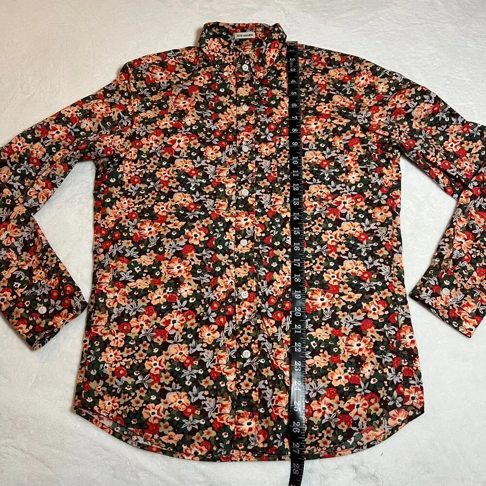 J. Crew Mens Secret Wash Shirting Slim Untucked Floral Button Shirt Size S Short